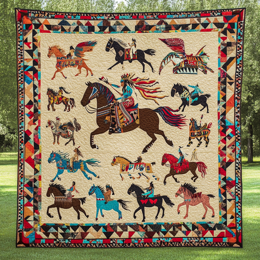 Native Horse TAI151024383 Quilt Blanket