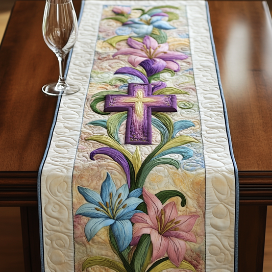 Easter Lily Cross DAI190225300 Quilted Table Runner