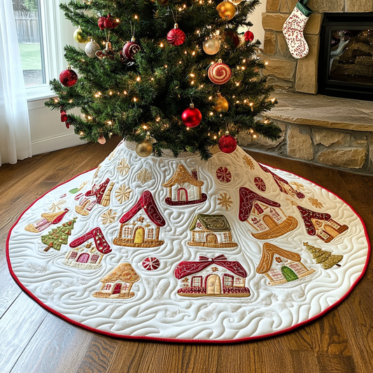 Gingerbread Village DAI040924144 Quilted Tree Skirt