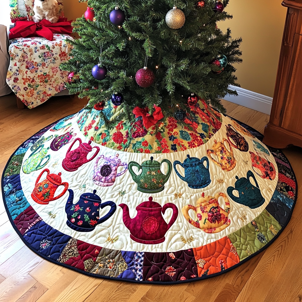 Teapot TAI041024091 Quilted Tree Skirt