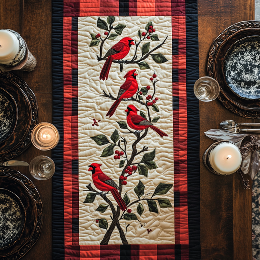 Christmas Cardinal TAI091024383 Quilted Table Runner