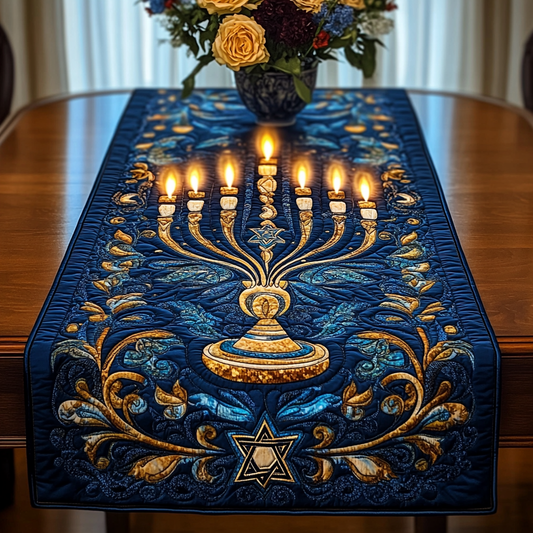 Jewish Hanukkah TAI091024398 Quilted Table Runner