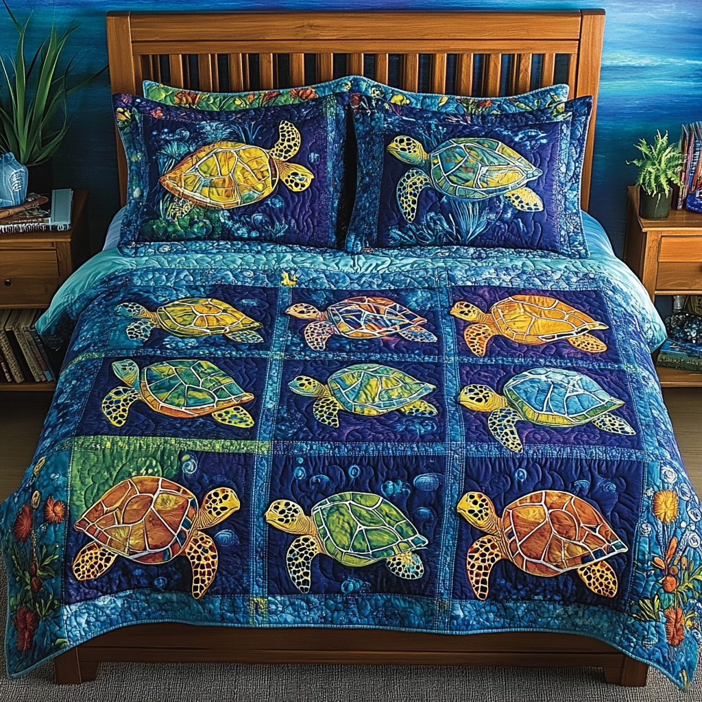 Sea Turtle TAI141124166 Quilt Bedding Set