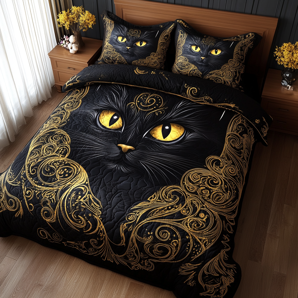 Black Cat TAI141124128 Quilt Bedding Set