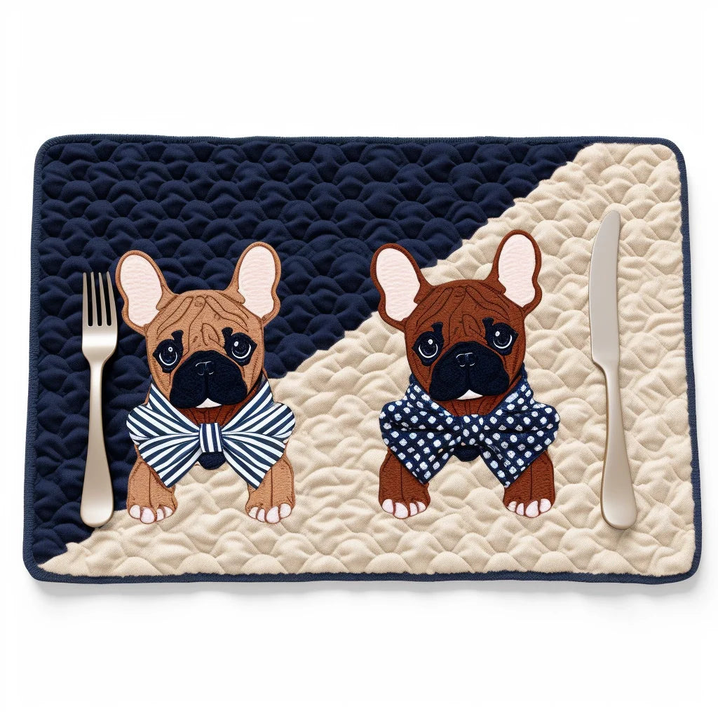 French Bulldog TAI040124203 Quilted Placemats