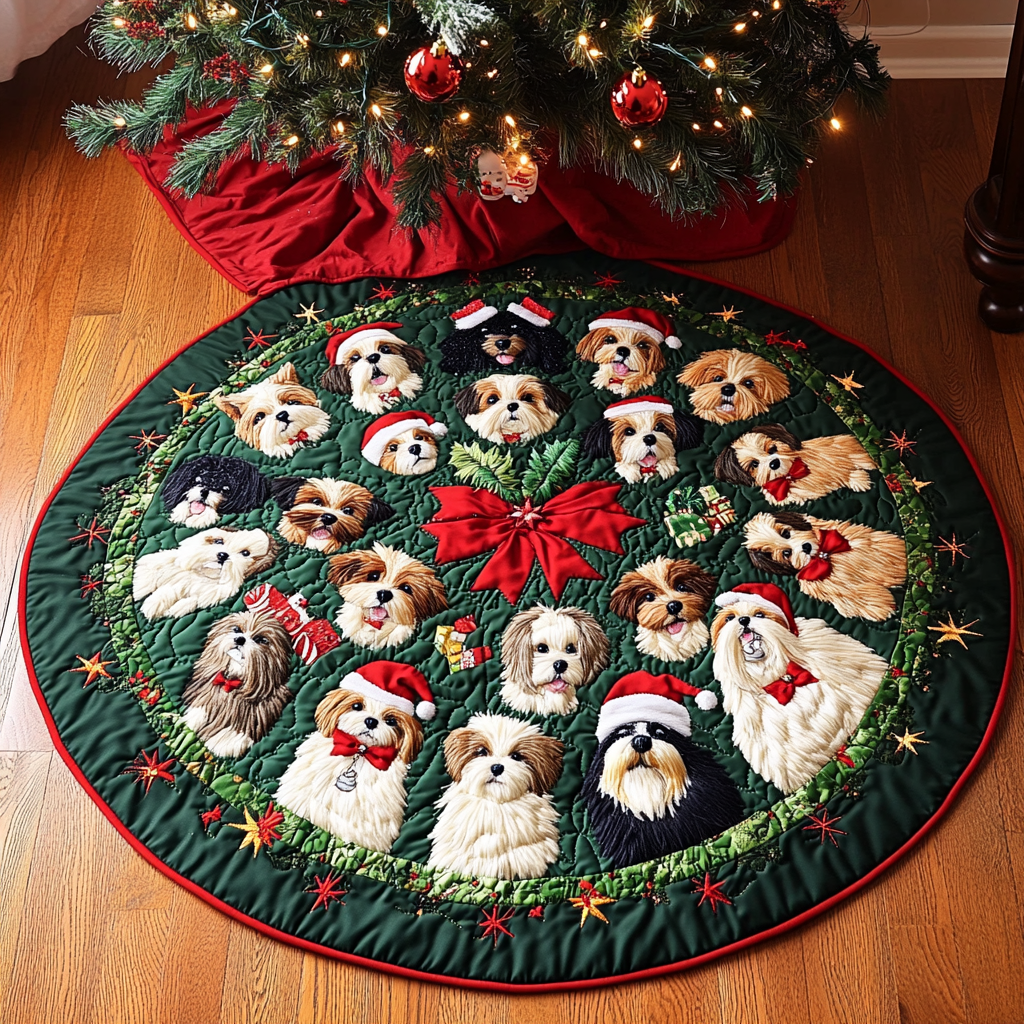 Shih Tzu TAI111124409 Quilted Tree Skirt