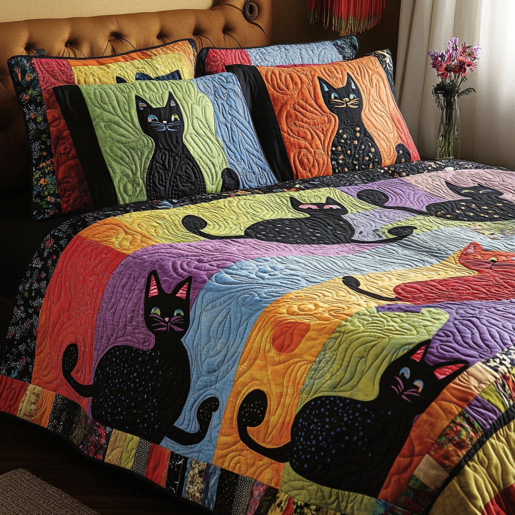 Cats TAI181024236 Quilt Bedding Set