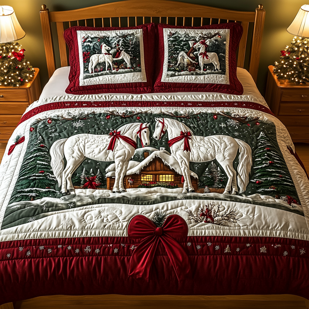 Christmas Horse TAI201124262 Quilt Bedding Set