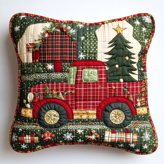 Christmas Truck TAI130824264 Quilted Pillow Case