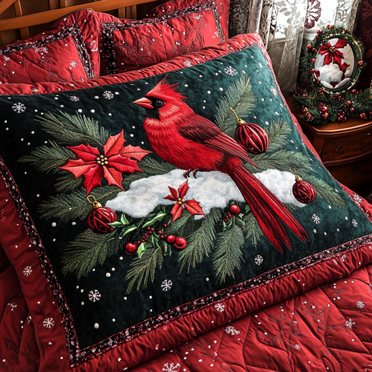 Christmas Cardinal TAI201124472 Quilted Pillow Case