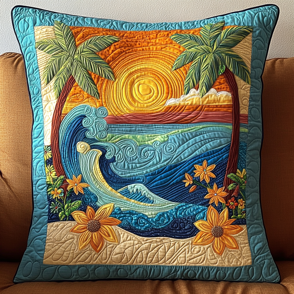 Sunset Beach DAI090125347 Quilted Pillow Case