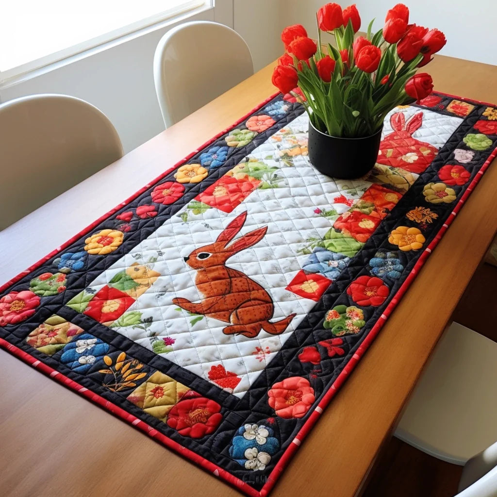 Rabbit TAI260224390 Quilted Table Runner