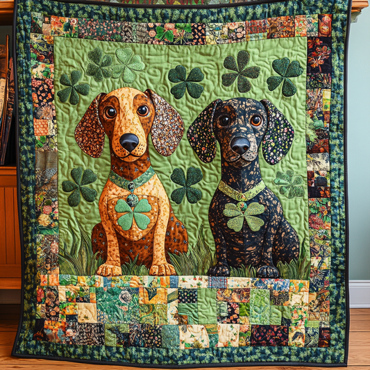 St Patrick's Day Dachshund DAI241224408 Quilt Blanket