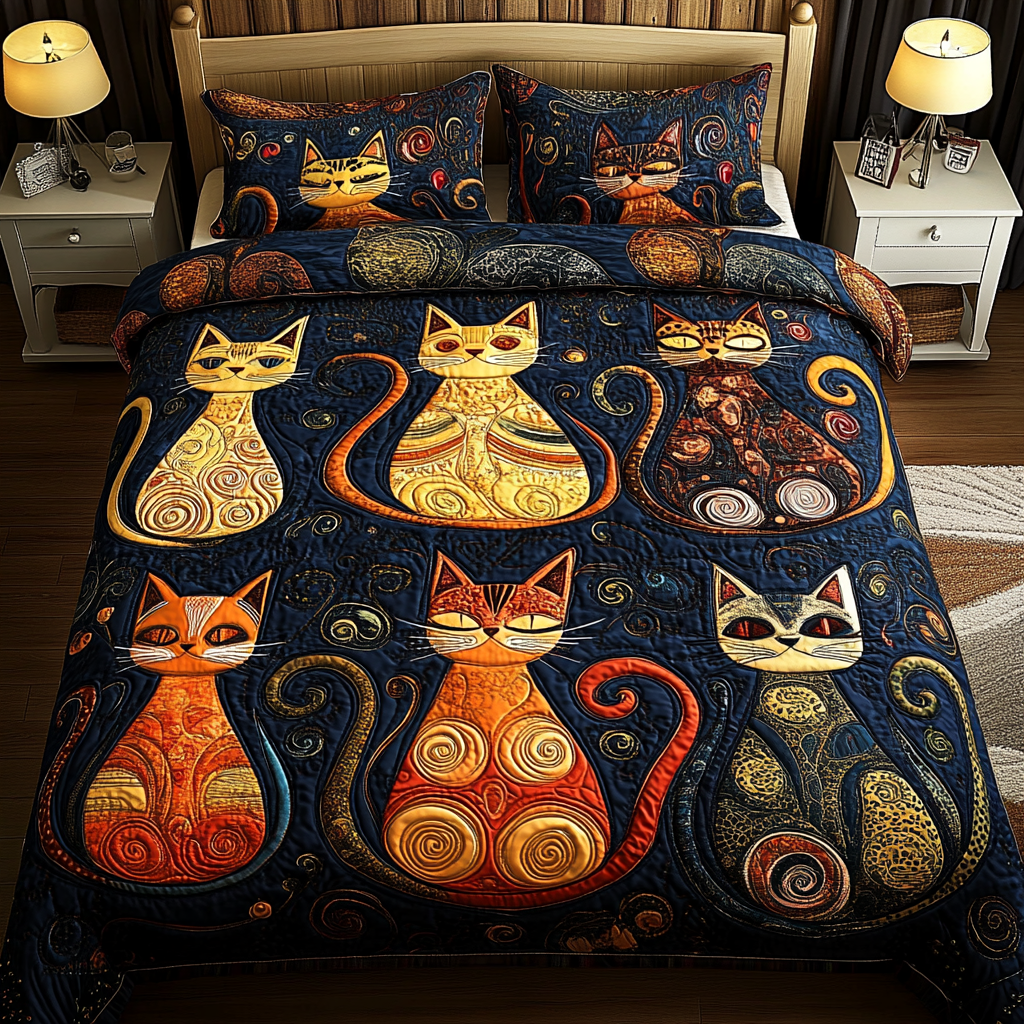 Cats TAI201124188 Quilt Bedding Set