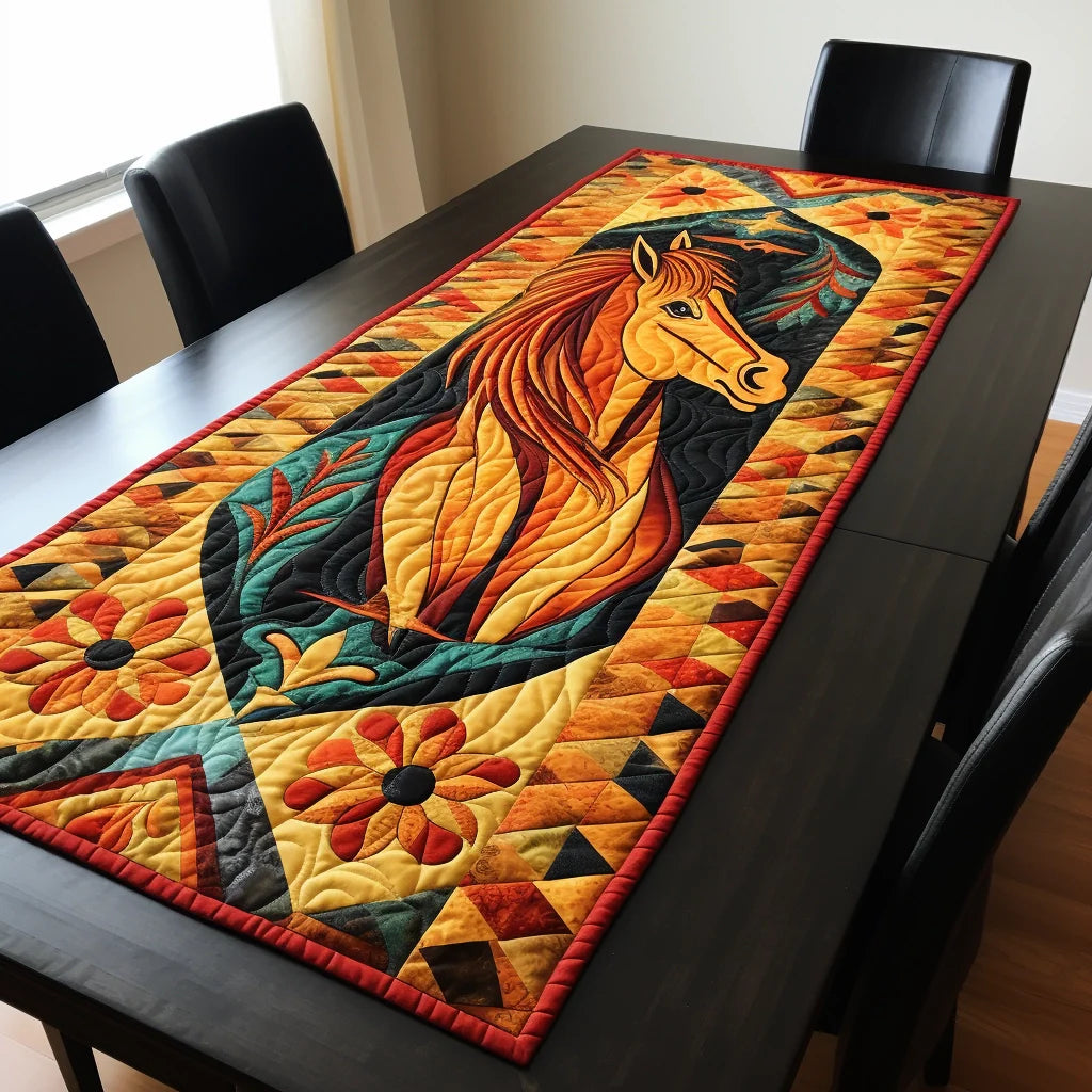 Horse TAI221223209 Quilted Table Runner