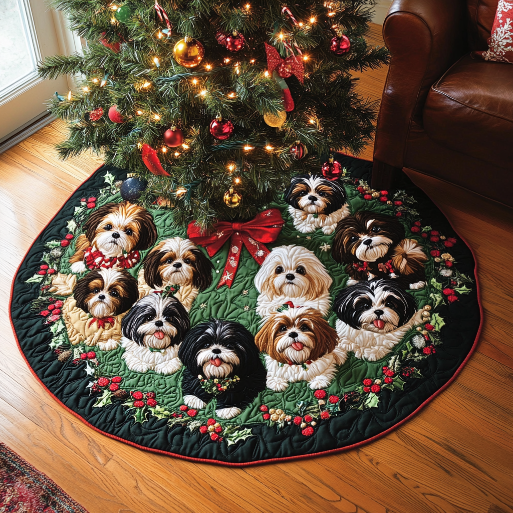 Shih Tzu TAI111124394 Quilted Tree Skirt