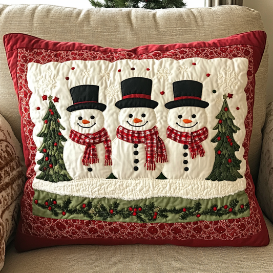 Christmas Snowman TAI141124417 Quilted Pillow Case