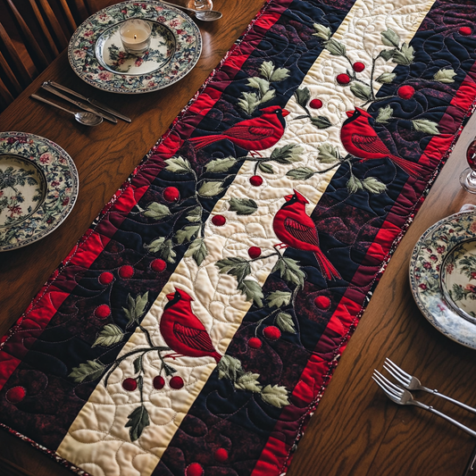 Christmas Cardinal TAI091024377 Quilted Table Runner