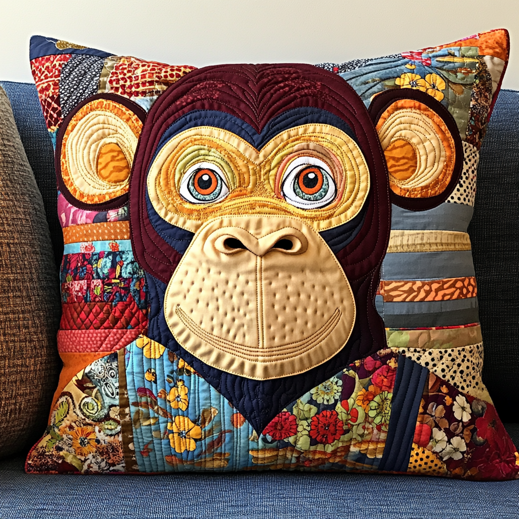 Monkey DAI150125136 Quilted Pillow Case