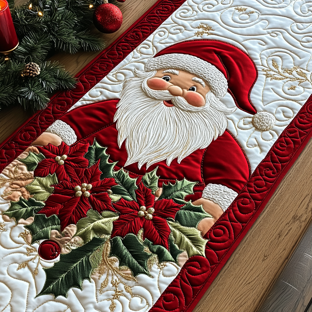 Christmas Santa TAI111124354 Quilted Table Runner