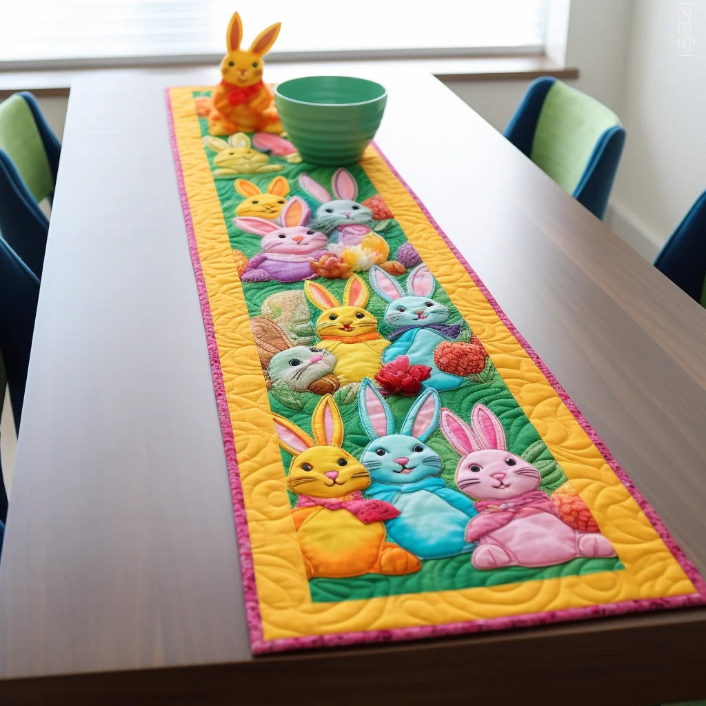 Rabbit TAI020324021 Quilted Table Runner