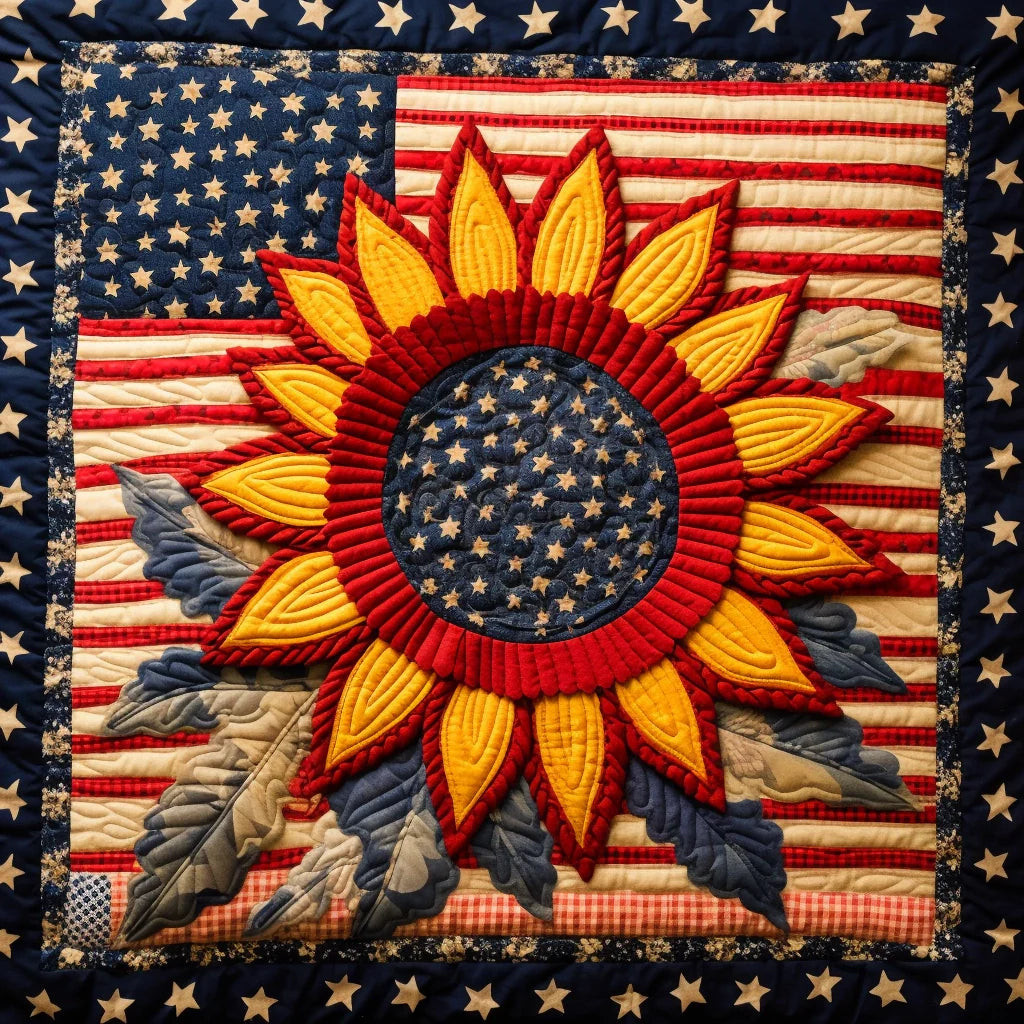 Patriotic Sunflower TAI060324181 Quilted Placemats