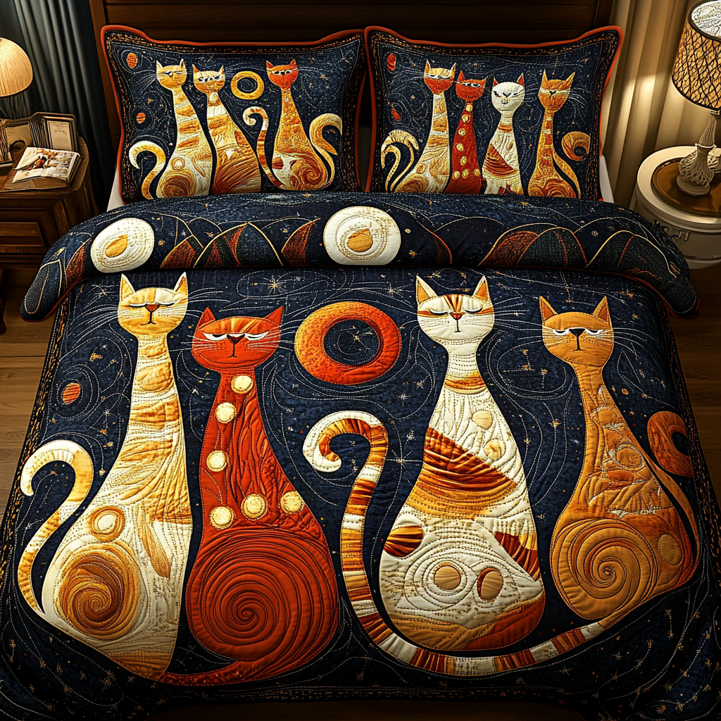 Cats TAI201124194 Quilt Bedding Set