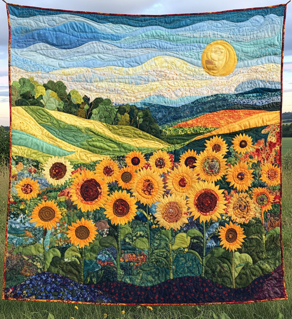 Sunflower Garden DAI040225132 Quilt Blanket