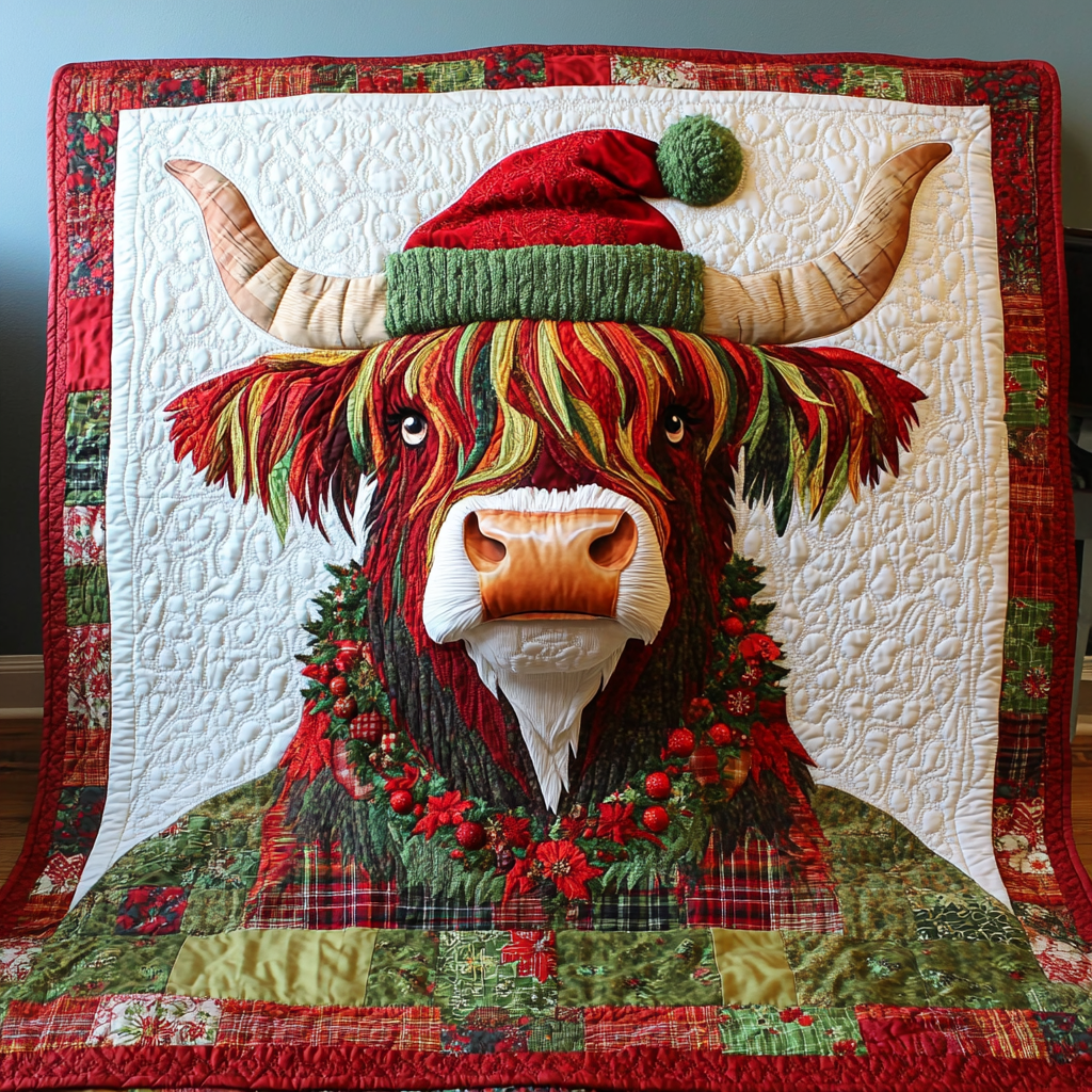 Christmas Highland Cow DAI181124049 Quilt Blanket