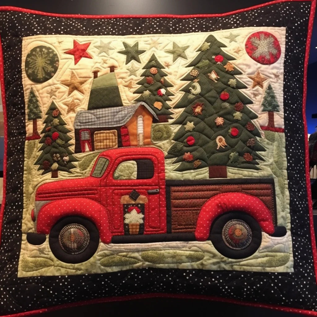 Christmas Truck TAI060324042 Quilted Pillow Case