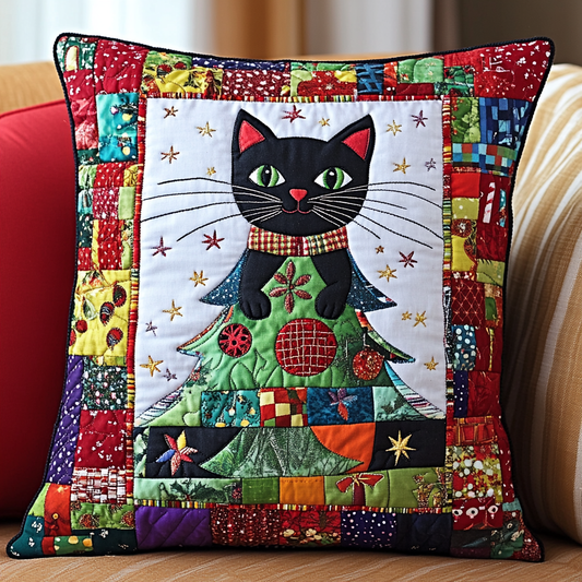 Christmas Cat TAI091024412 Quilted Pillow Case