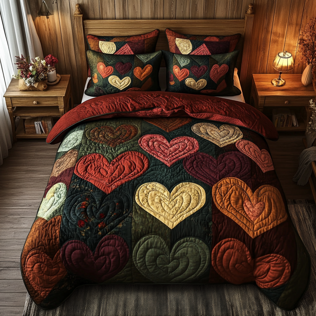 Heart TAI111124145 Quilt Bedding Set