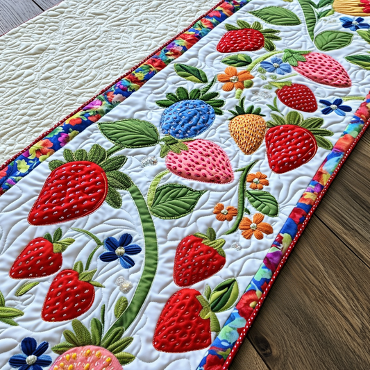 Strawberry DAI040225511 Quilted Table Runner