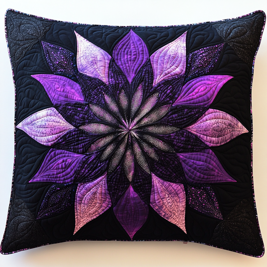 Purple Flower TAI130824122 Quilted Pillow Case