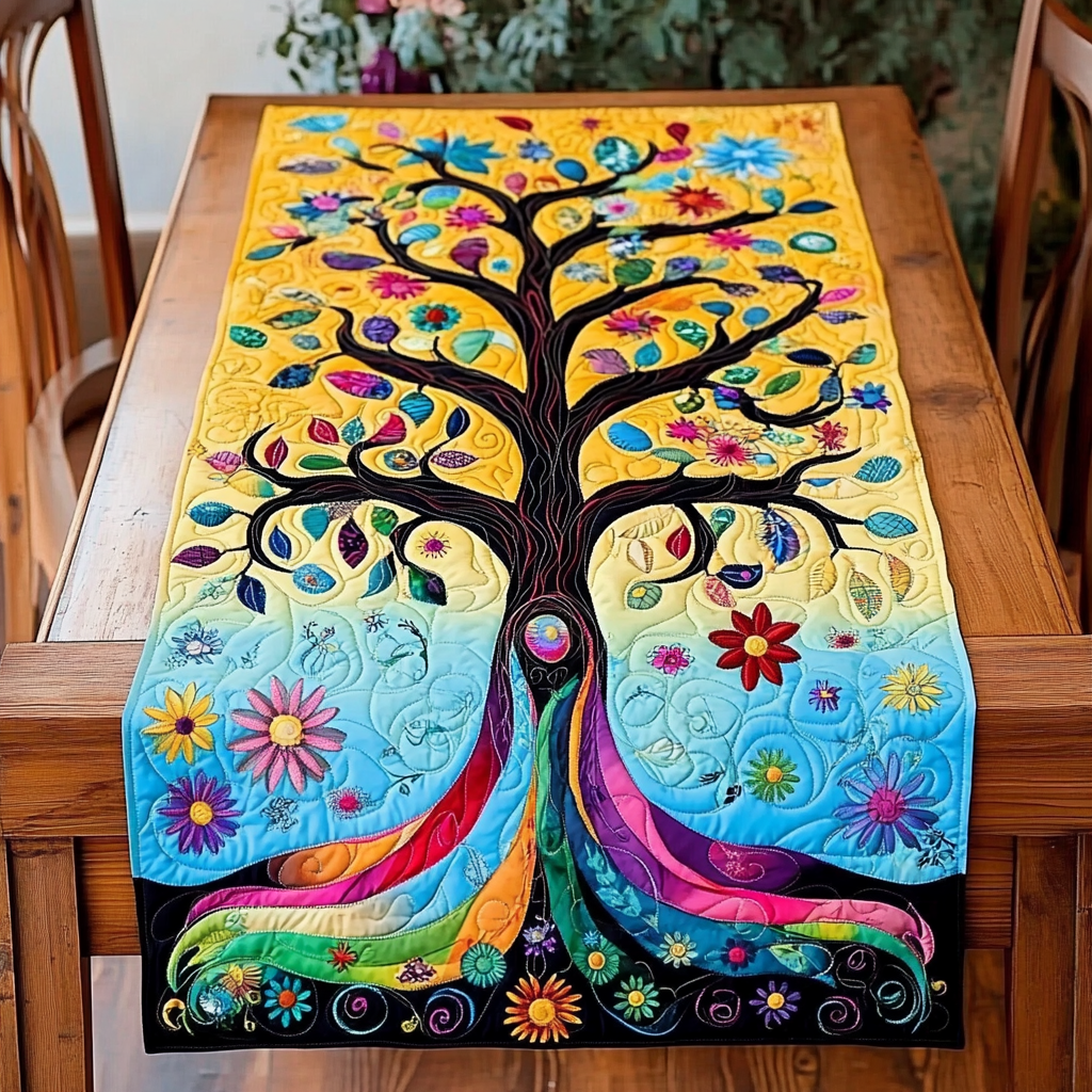 Hippie Tree Of Life DAI110225354 Quilted Table Runner