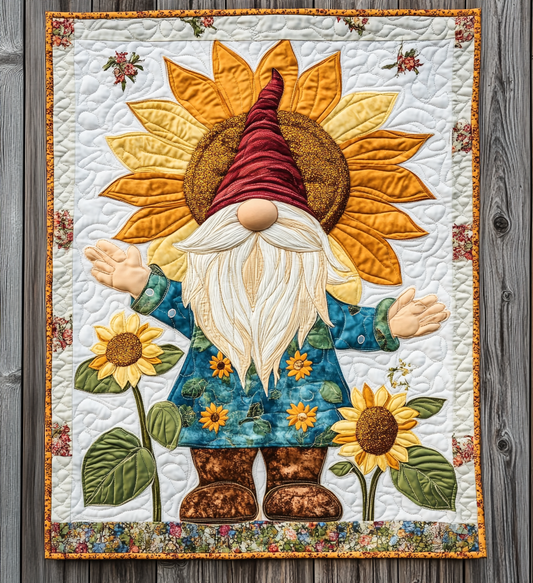 Sunflower Gnome DAI241224480 Quilt Blanket