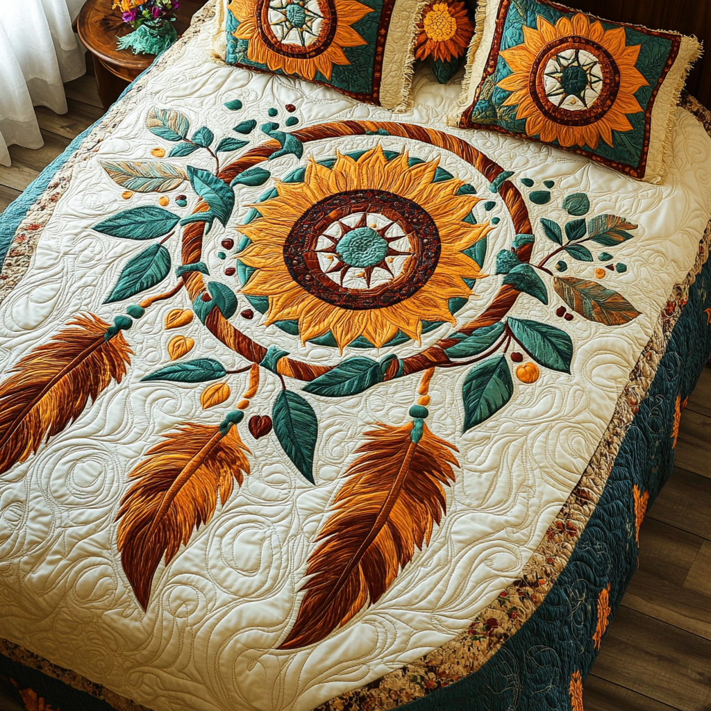 Sunflower Dreamcatcher DAI110225204 Quilt Bedding Set