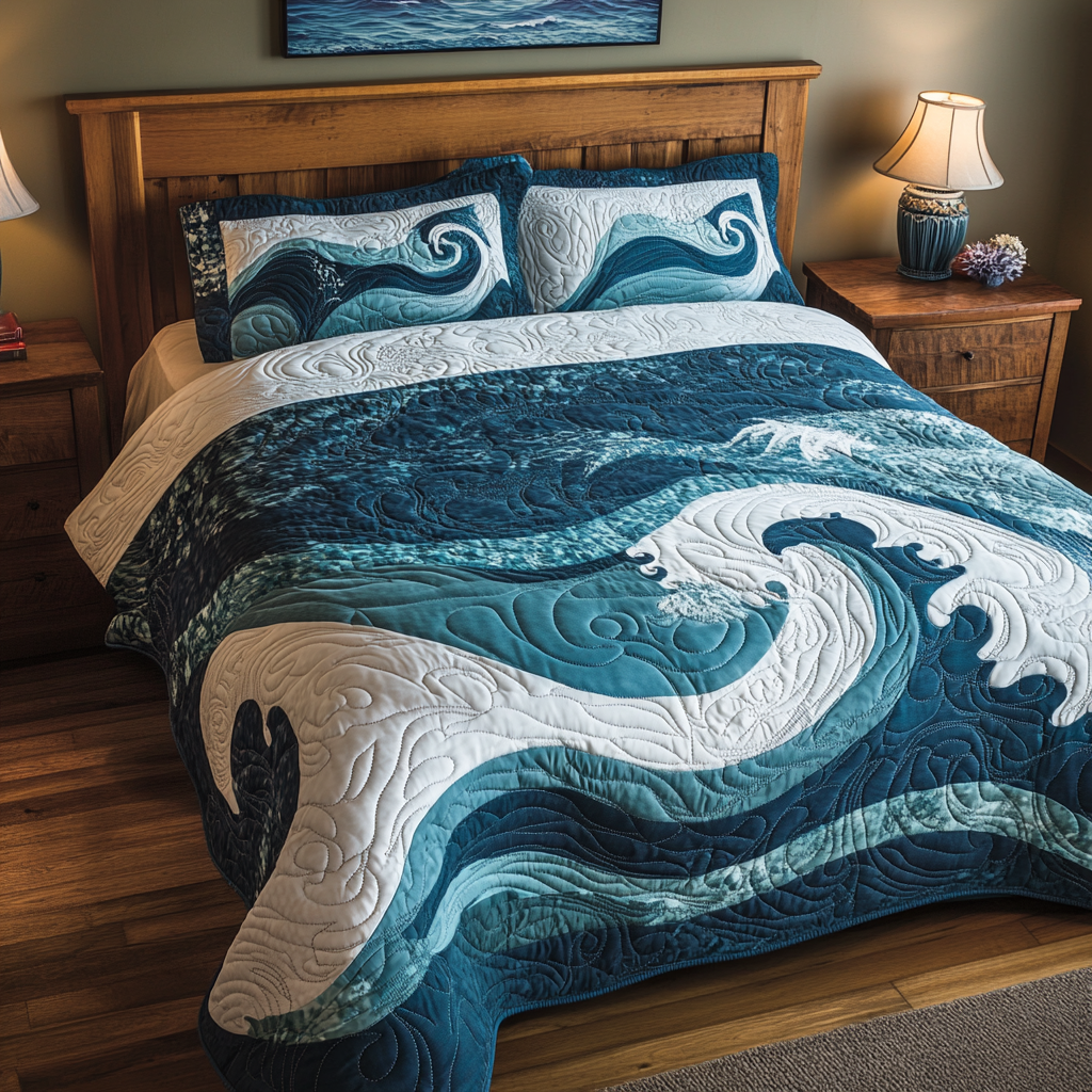 Sea Wave TAI111124180 Quilt Bedding Set