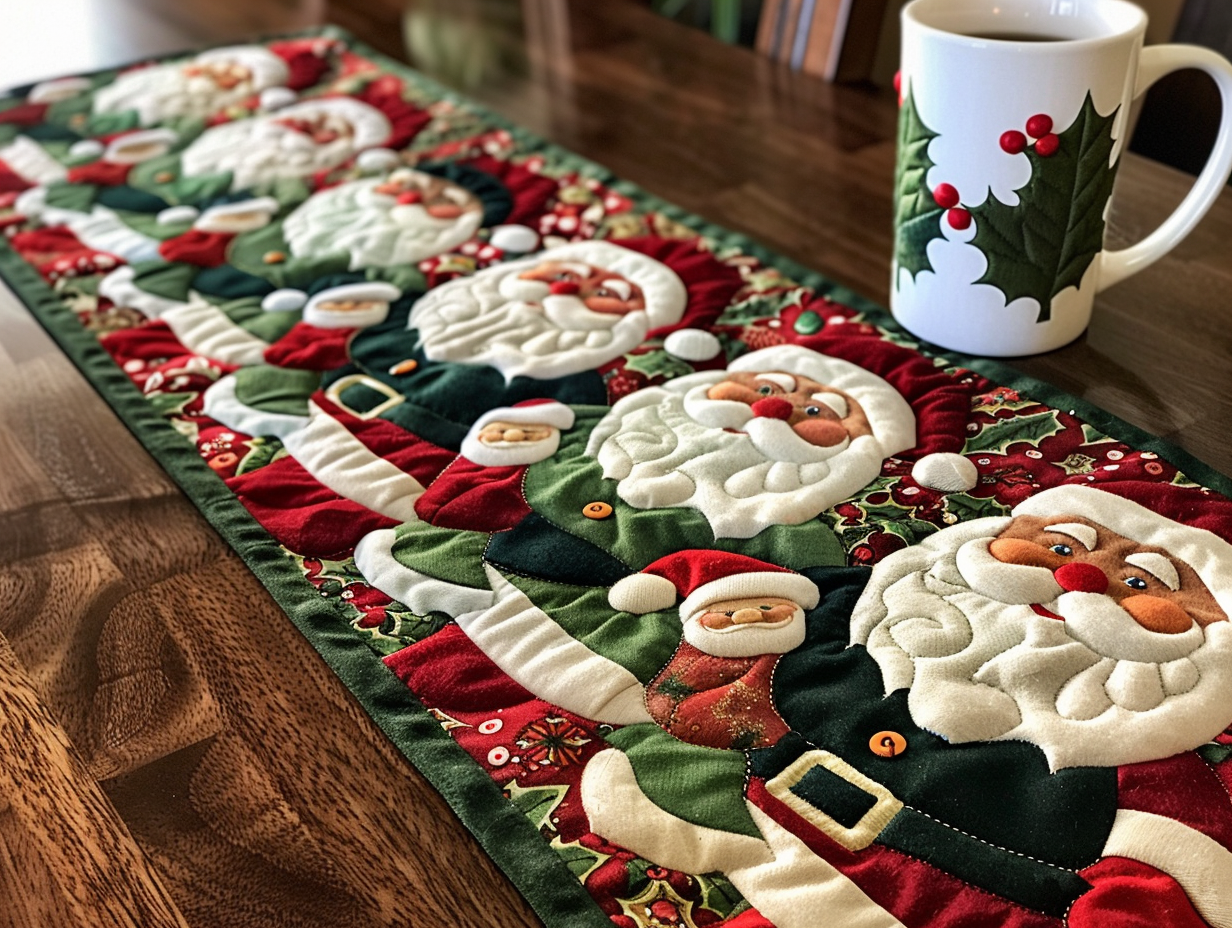 Christmas Santa TAI111124381 Quilted Table Runner