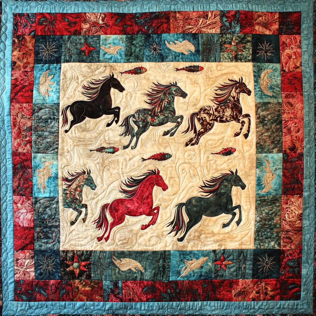 Native Horse DAI080824033 Quilt Blanket