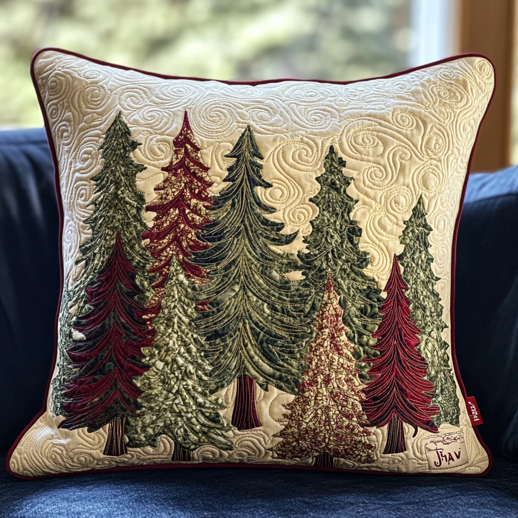 Christmas Tree TAI141124373 Quilted Pillow Case