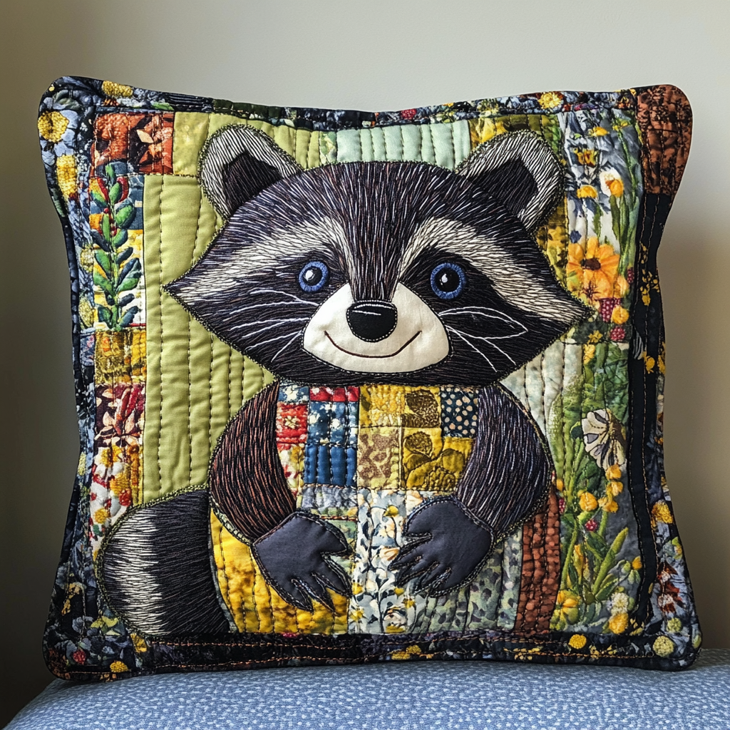 Raccoon DAI111124547 Quilted Pillow Case