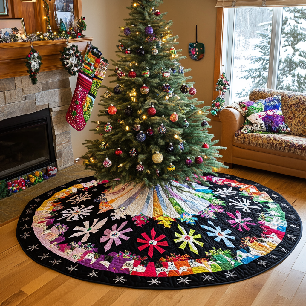 Christmas Snowflake TAI021024181 Quilted Tree Skirt