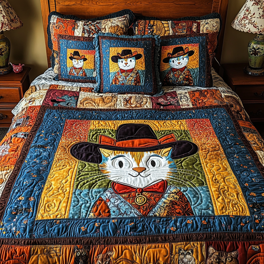 Cowboy Cat DAI241224223 Quilt Bedding Set