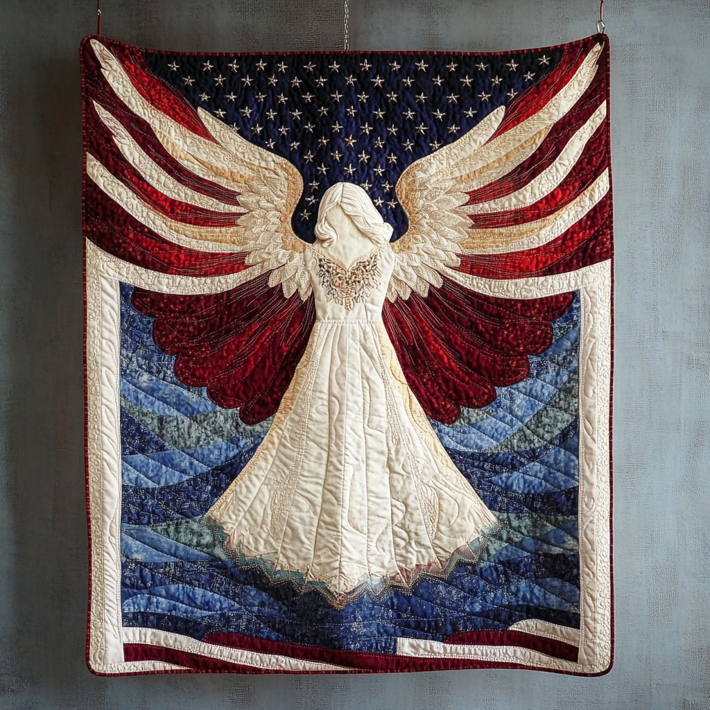 Partriotic Angel DAI231124078 Quilt Blanket