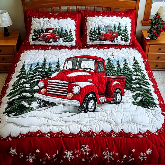 Christmas Truck TAI101224342 Quilt Bedding Set