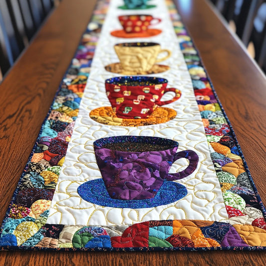 Tea Cup DAI150125343 Quilted Table Runner