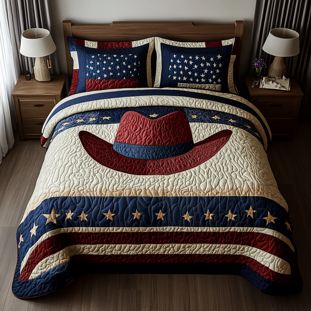 Patriotic Cowboy Hat DAI280824282 Quilt Bedding Set