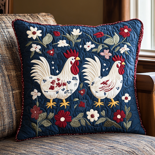 Patriotic Rooster DAI110225309 Quilted Pillow Case