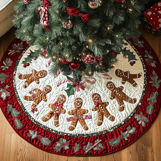 Christmas Gingerbread Men TAI041024156 Quilted Tree Skirt